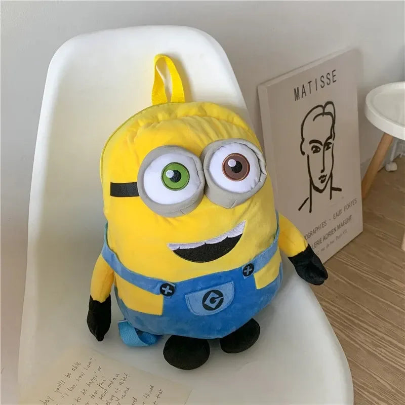Hot Minions Movie Figures Cute Cartoon Plush Backpack Hipcool Fallow Anime Big Eyes Bag Large-Capacity Schoolbag Toys Women Gift