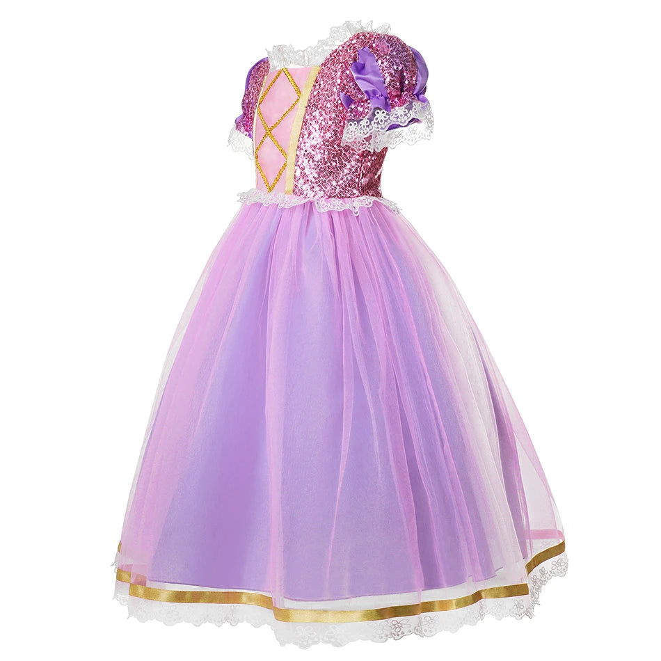 Tangled Magic Hair Princess Rapunzel for Girls Costume Kid Cosplay Carnival Party Vestido Birthday Christmas Dress Girls Clothes