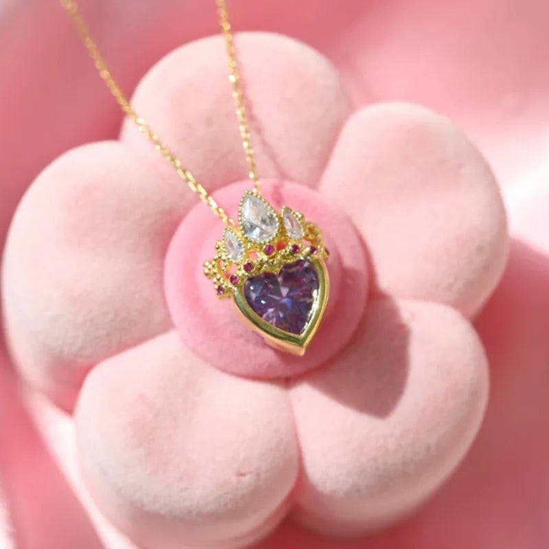Rapunzel Crown Charm Necklace for Women Girls Gold Plated Princess Crown Necklace Wedding Geek Jewelry Rapunzel Accessories Gift