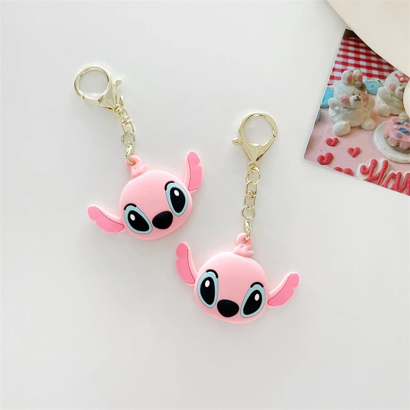 Disney AirTags Silicone Protective Case Cartoon Stitch Angel Keychain Apple Tracker Locator Protector Cover Anti-scratch Couple