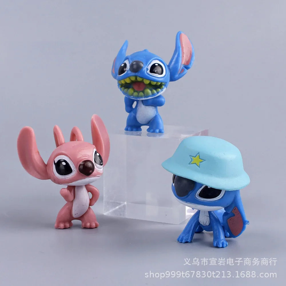 Disney PVC Doll Toys Lilo & Stitch Cake Decoration Anime Dolls Action Figure Car Ornament Model Toy for Childrens Birthday Gifts