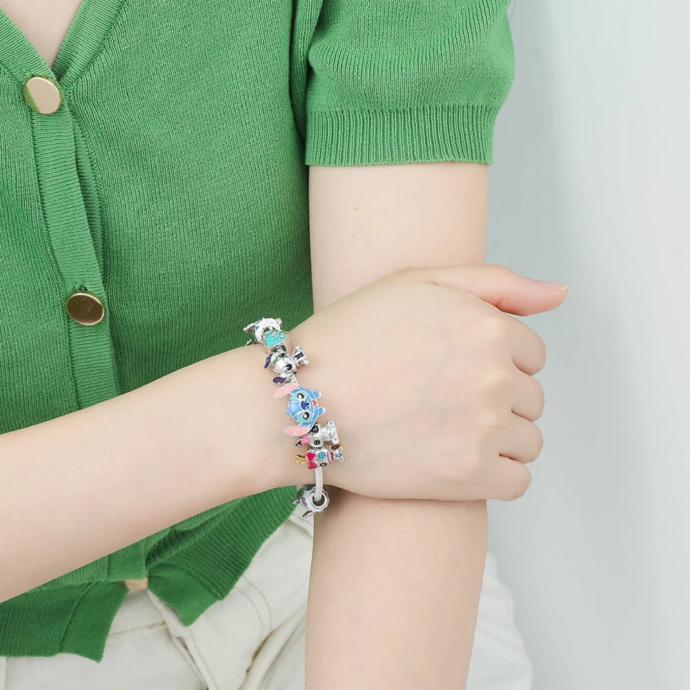 Cartoon Stitch Bracelets Women Men New Hand Chains Fashion Metal Jewelry Y2k Jewelry Bracelet Luxury Accessories Girls Gift