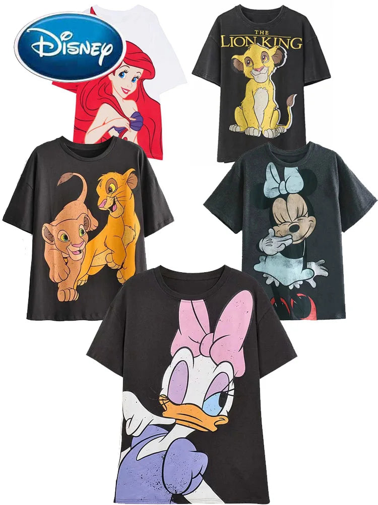 Disney Chic Cartoon Letter T-Shirt