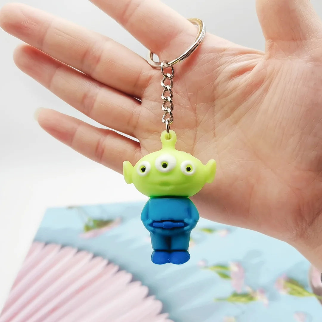Disney Anime Toy Story Woody Buzz Fashion Toy Figures Keychain Cartoon Keyholder Birthday Unisex Gifts New
