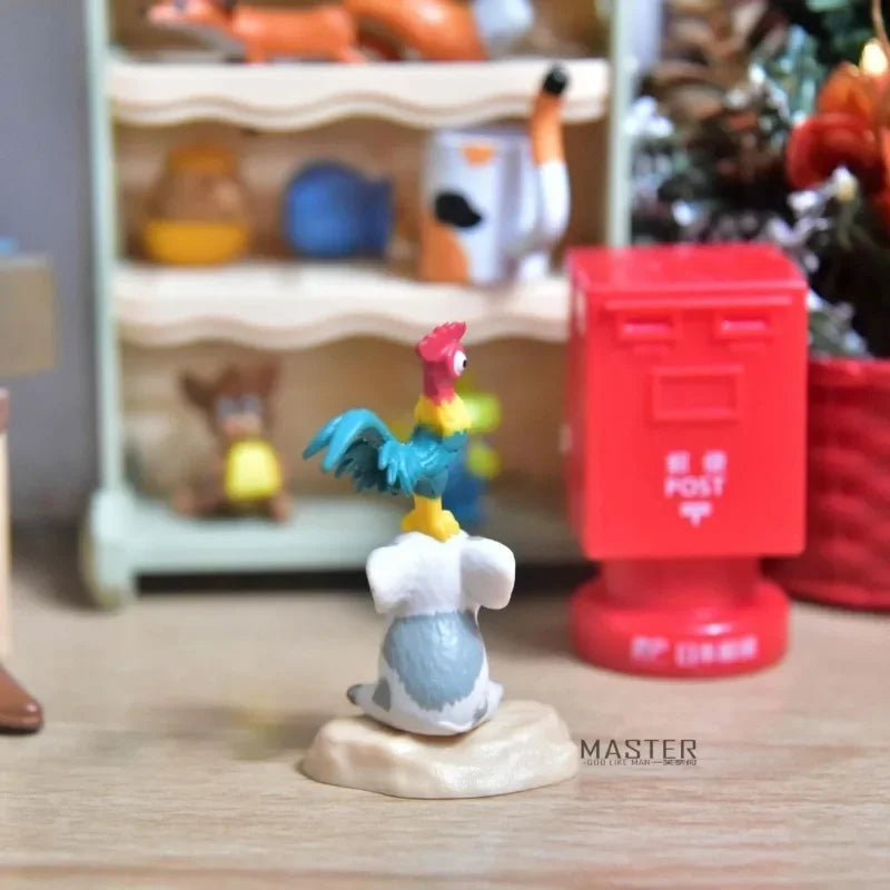 Genuine Moana Figure Cock Piglet Cartoon Doll Ornaments Accessories Children Collection Present