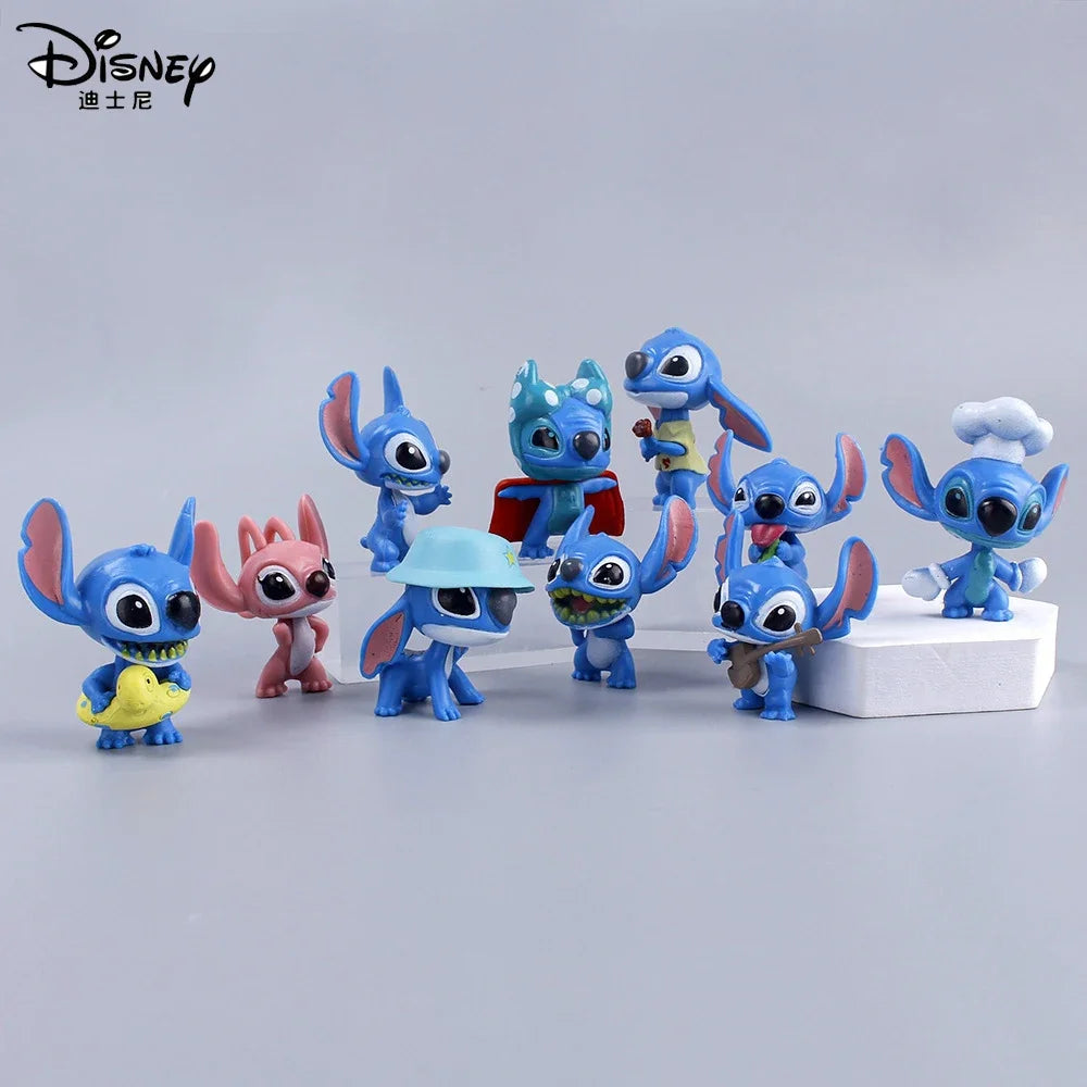 Disney PVC Doll Toys Lilo & Stitch Cake Decoration Anime Dolls Action Figure Car Ornament Model Toy for Childrens Birthday Gifts