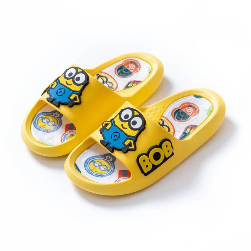 Anime Minions Children's Summer Open Toed Slippers Kawaii Comfortable Soft Bottom Non Slip Slippers Cute Beach Sandals Kids Gift