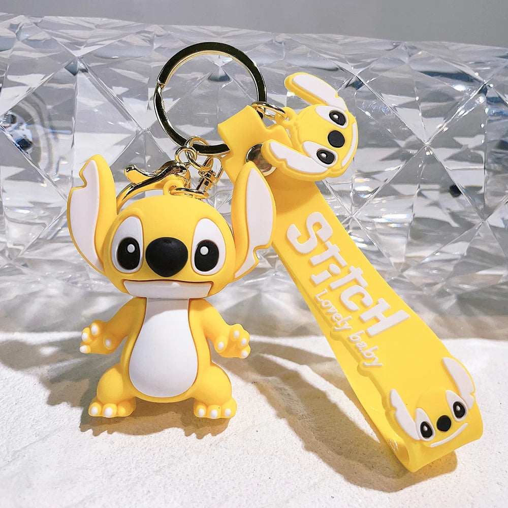 Cartoon Lilo & Stitch Keychain Kawaii Stitch Epoxy Doll Keyring Fashion Bag Cute Ornament Girl Gift Key Chain