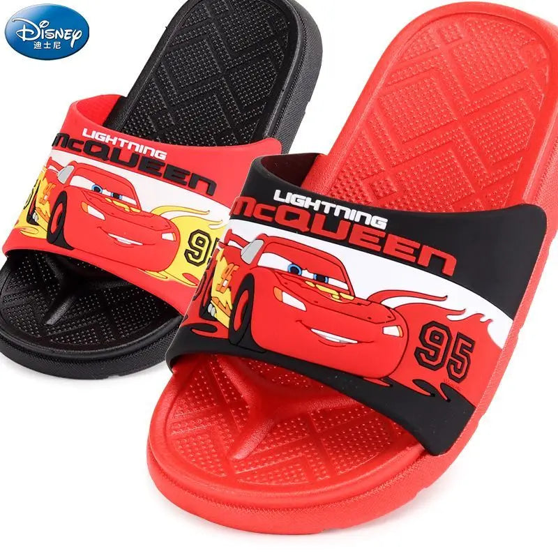 Disney Lightning McQueen animation peripheral cartoon children's slippers creative Kawaii bathroom non-slip soft bottom slippers