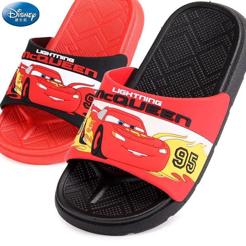 Disney Lightning McQueen animation peripheral cartoon children's slippers creative Kawaii bathroom non-slip soft bottom slippers