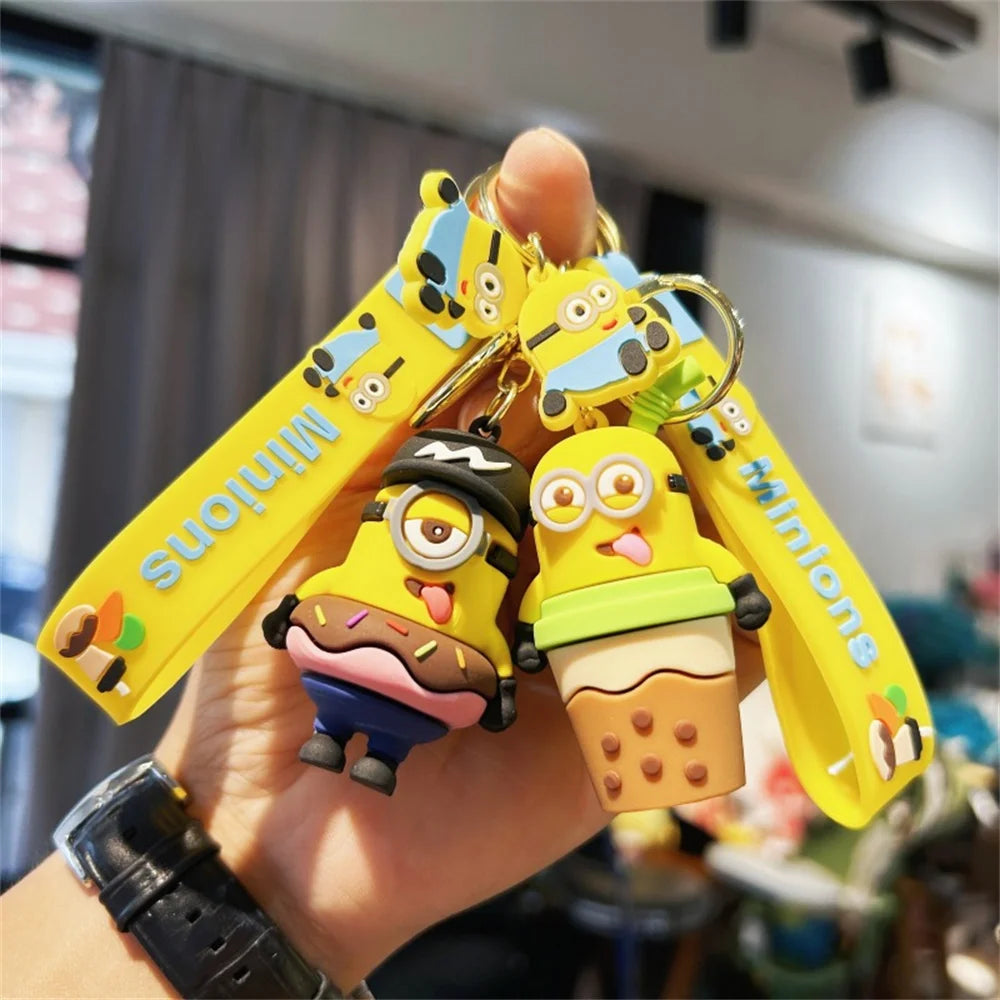 Miniso Cute Despicable Me Series Cartoon Model Keychain Minions Eggs Creative And Exquisite Kawaii Bag Decoration Pendant Gift