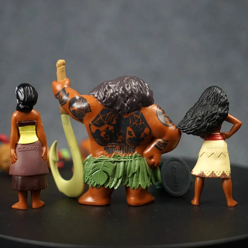 Disney Cartoon Moana Ocean Adventure Anime Film Characters Action Figure Princess Moana Doll Table Ornaments Kids Toy 10PCS