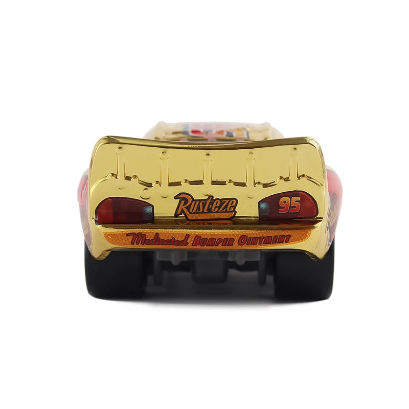 Cars Disney Pixar Cars 2 3 Lightning McQueen Golden Model Car 1:55 Diecast Vehicle Metal Toy Car Kids Birthday Gifts