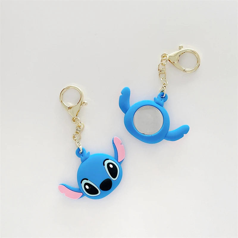 Disney AirTags Silicone Protective Case Cartoon Stitch Angel Keychain Apple Tracker Locator Protector Cover Anti-scratch Couple