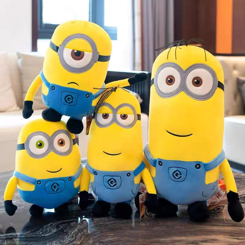 New Hot Cute Minions Movie Characters Yellow Plush Toys Bob Stuart In Jeans Soft Dolls Toys & Hobbies Christmas Birthday Gifts