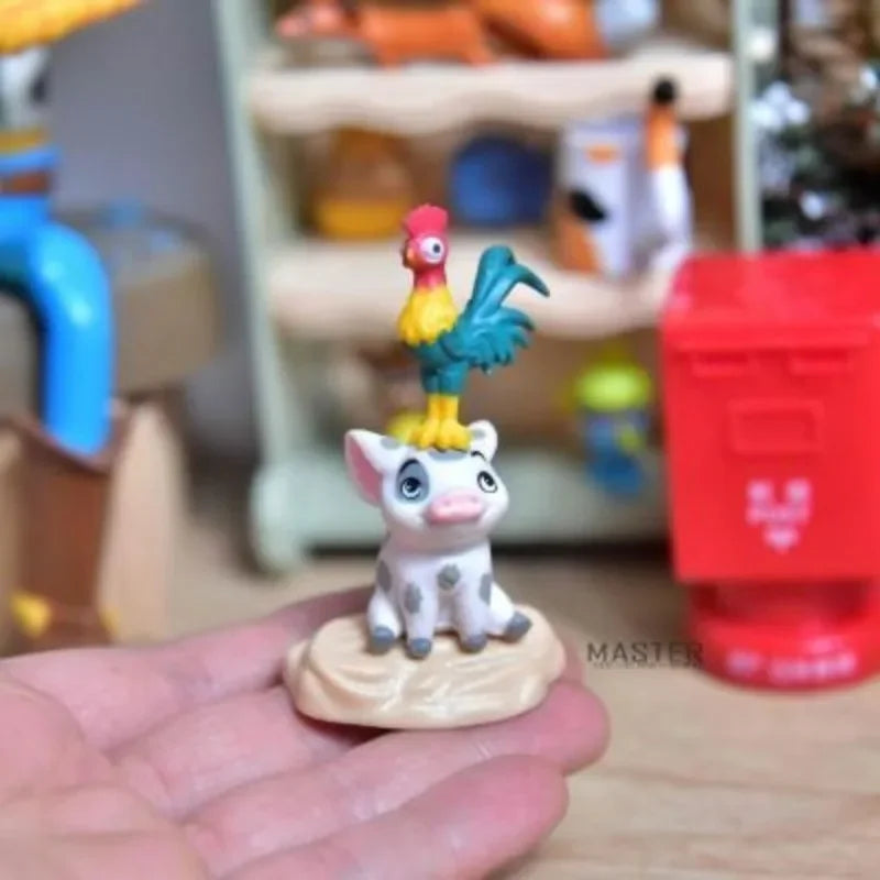 Genuine Moana Figure Cock Piglet Cartoon Doll Ornaments Accessories Children Collection Present