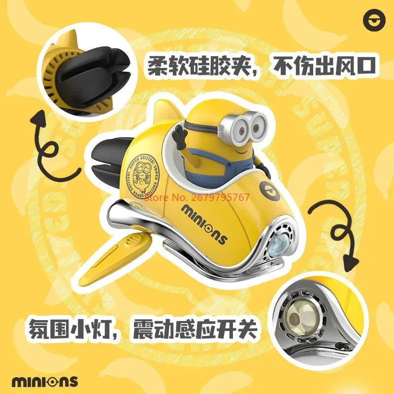 Minions New Cartoon Car Air Freshener Rotating Propeller Outlet Fragrance Magnetic Design Auto Accessories Interior Perfume Gifl