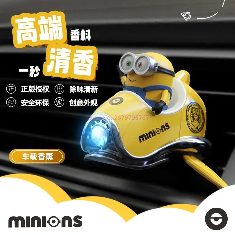 Minions New Cartoon Car Air Freshener Rotating Propeller Outlet Fragrance Magnetic Design Auto Accessories Interior Perfume Gifl