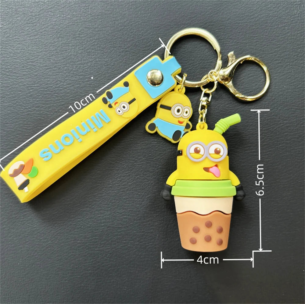 Miniso Cute Despicable Me Series Cartoon Model Keychain Minions Eggs Creative And Exquisite Kawaii Bag Decoration Pendant Gift