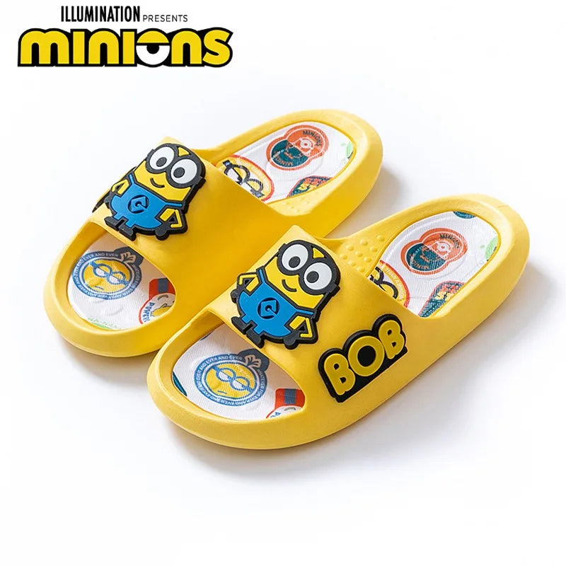 Anime Minions Children's Summer Open Toed Slippers Kawaii Comfortable Soft Bottom Non Slip Slippers Cute Beach Sandals Kids Gift
