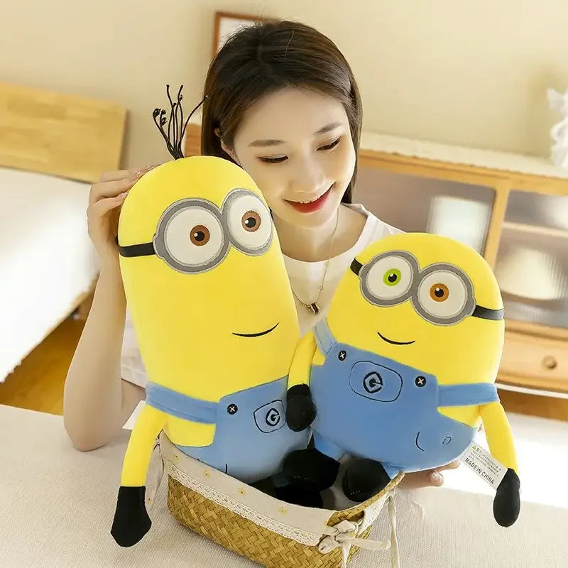 New Hot Cute Minions Movie Characters Yellow Plush Toys Bob Stuart In Jeans Soft Dolls Toys & Hobbies Christmas Birthday Gifts