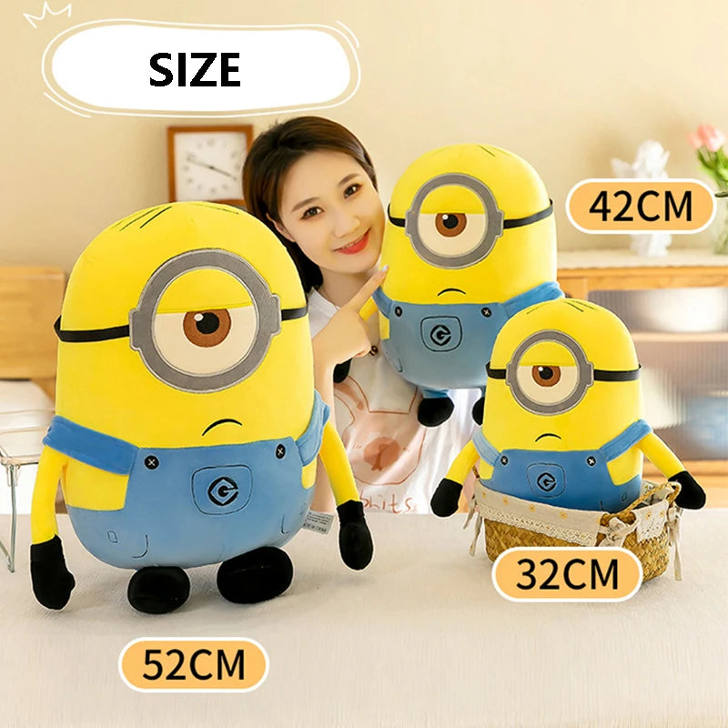 Disney Cartoon Minions Plush Doll Big Toy Cute Soft Lunch Break Pillow Office Lumbar Support Car Decoration Girl Birthday Gift