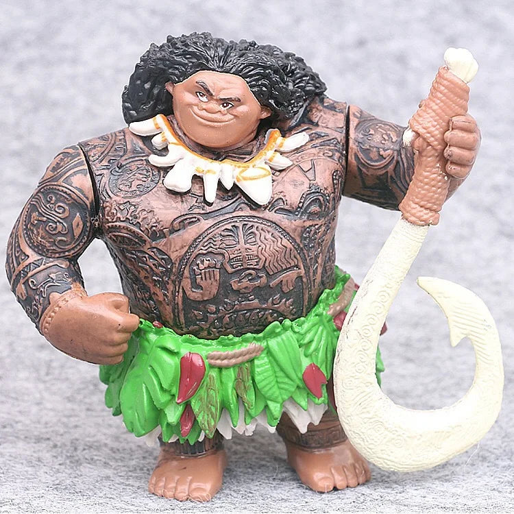 6pcs/Set 6-12cm Princess Moana Maui Chief Tui Tala Heihei Pua Action Figure Cartoon Animals Mini Model Toys Kids Gift Brinquedos
