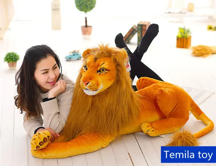 [Funny] Large 85cm Lion King Adult Simba Stuffed Plush doll toy simulation animal prone lion model kids child best gift