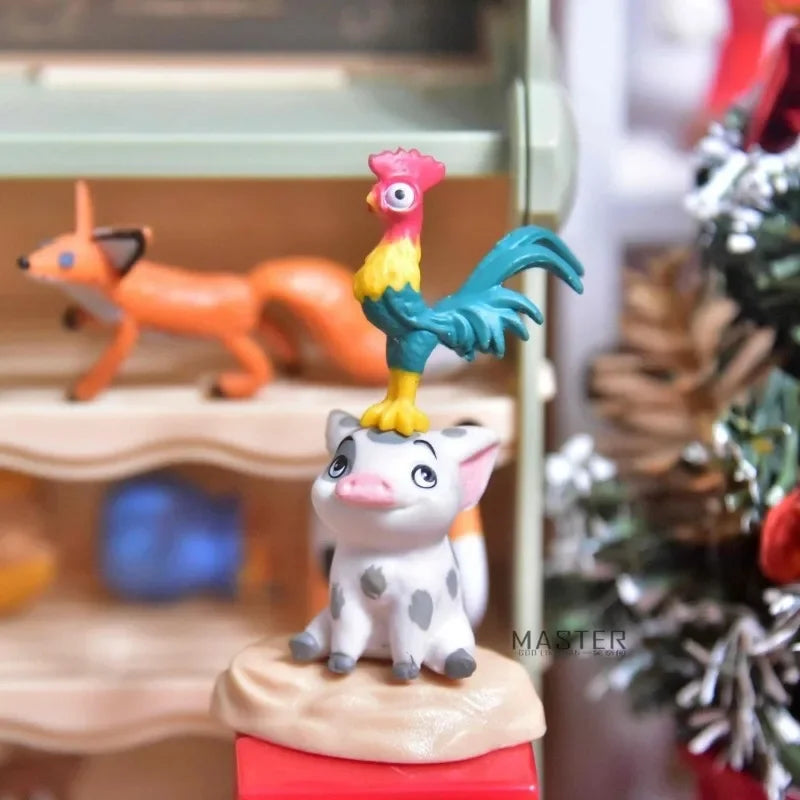 Genuine Moana Figure Cock Piglet Cartoon Doll Ornaments Accessories Children Collection Present