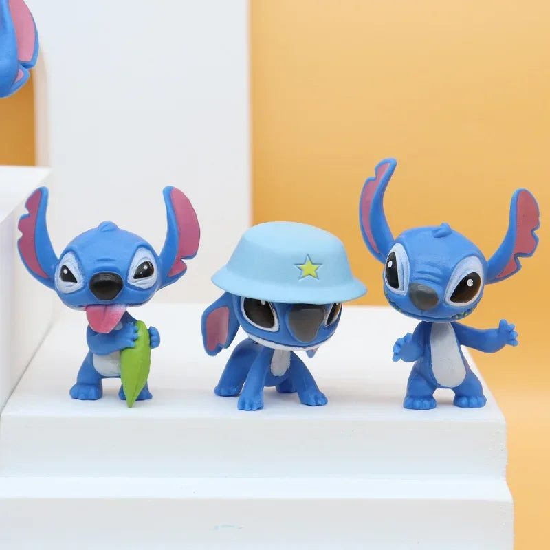 Disney PVC Doll Toys Lilo & Stitch Cake Decoration Anime Dolls Action Figure Car Ornament Model Toy for Childrens Birthday Gifts