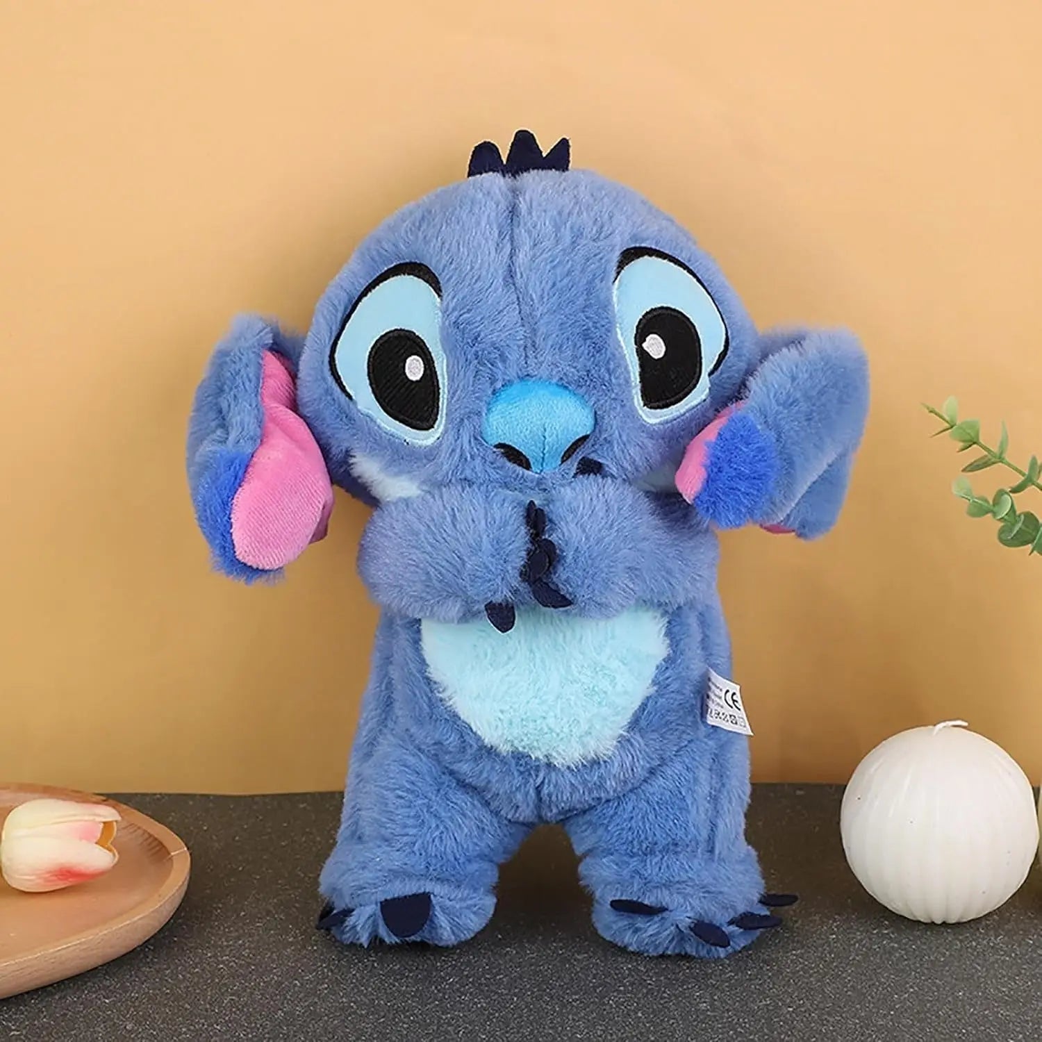 New 30cm Breathing Stitch Plush Doll Soothing Peluche Lilo&Stitch Kawaii Toy Anime Baby Music Light Child Sleep Model Kid Gift