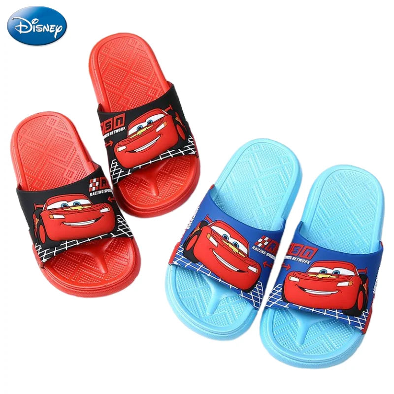 Disney Lightning McQueen animation peripheral cartoon children's slippers creative Kawaii bathroom non-slip soft bottom slippers