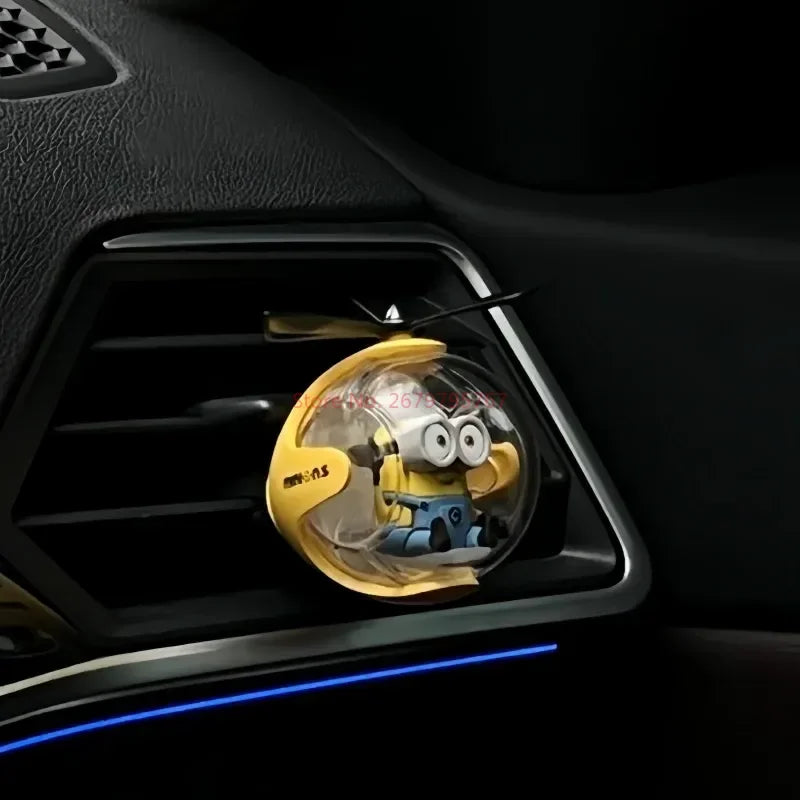 Minions New Cartoon Car Air Freshener Rotating Propeller Outlet Fragrance Magnetic Design Auto Accessories Interior Perfume Gifl