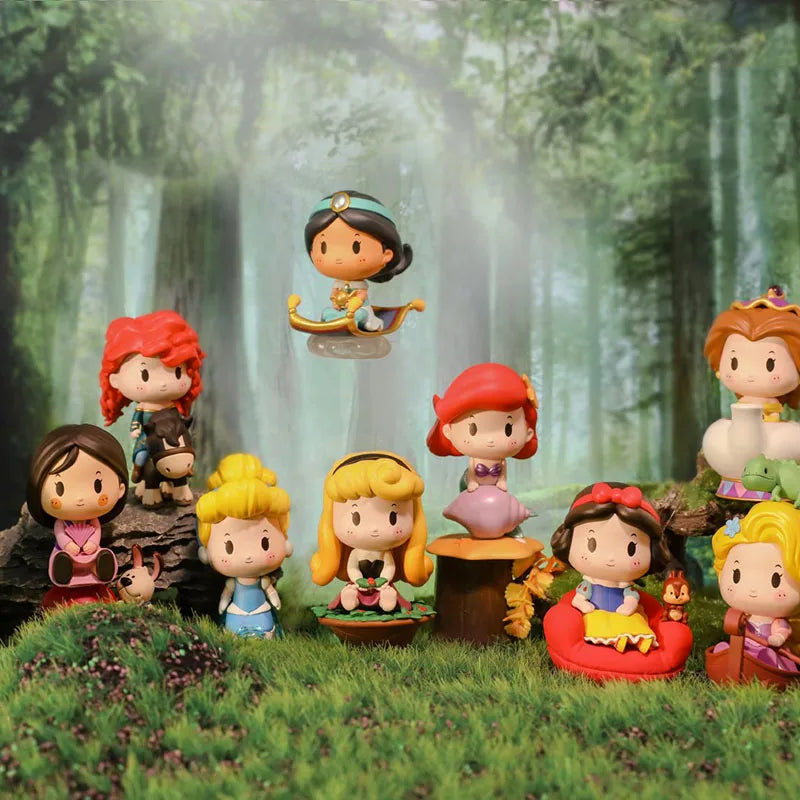Disney Princess and Their Exclusive Ride Action Figure Toys Jasmine Aurora Moana Ariel Belle Mulan Merida Figures Gifts