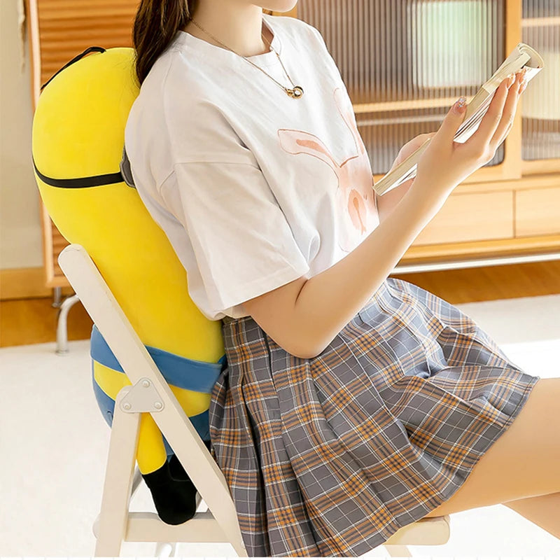 Disney Cartoon Minions Plush Doll Big Toy Cute Soft Lunch Break Pillow Office Lumbar Support Car Decoration Girl Birthday Gift