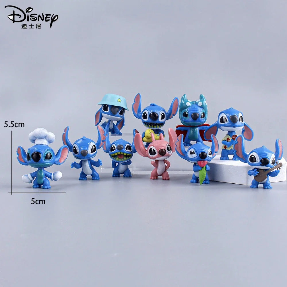 Disney PVC Doll Toys Lilo & Stitch Cake Decoration Anime Dolls Action Figure Car Ornament Model Toy for Childrens Birthday Gifts