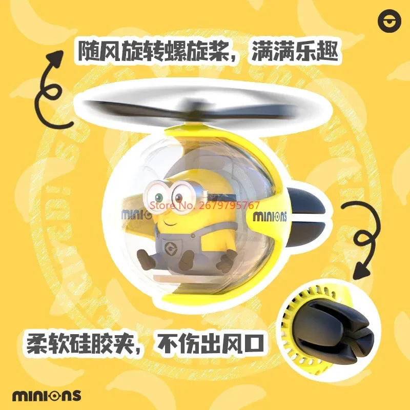 Minions New Cartoon Car Air Freshener Rotating Propeller Outlet Fragrance Magnetic Design Auto Accessories Interior Perfume Gifl