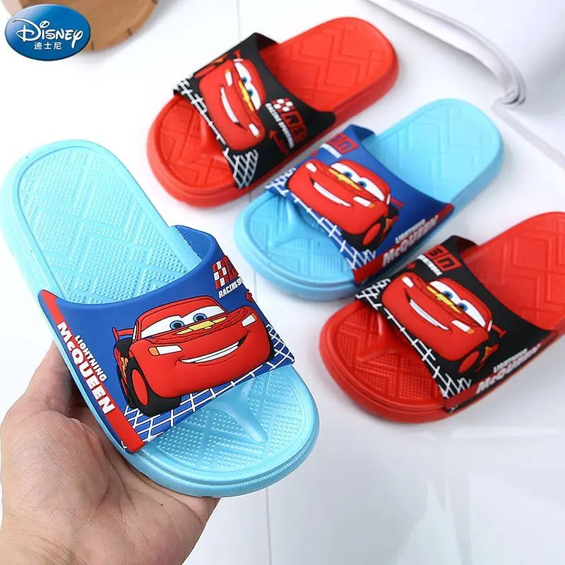 Disney Lightning McQueen animation peripheral cartoon children's slippers creative Kawaii bathroom non-slip soft bottom slippers