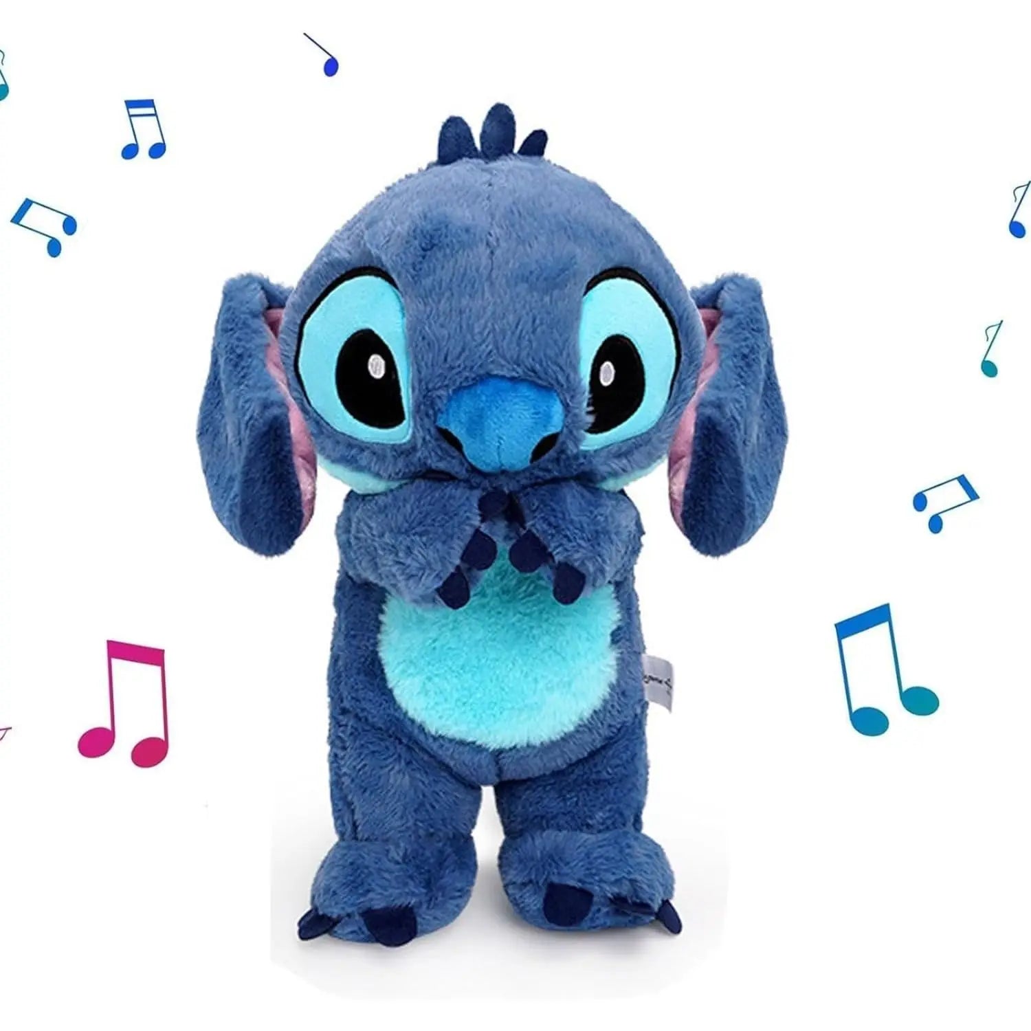 New 30cm Breathing Stitch Plush Doll Soothing Peluche Lilo&Stitch Kawaii Toy Anime Baby Music Light Child Sleep Model Kid Gift